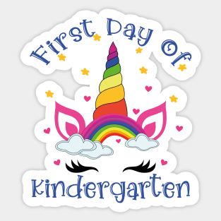 Cutesy Unicorn Face | 1st Day of Kindergarten Sticker